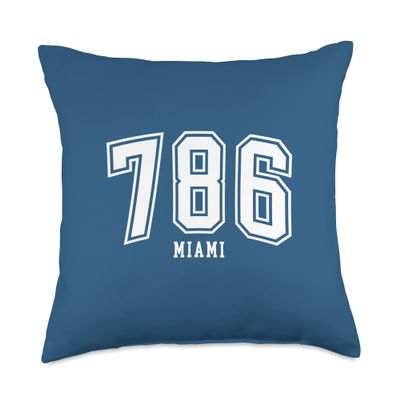 786 Miami FL Arched Athletic Design Throw Pillow