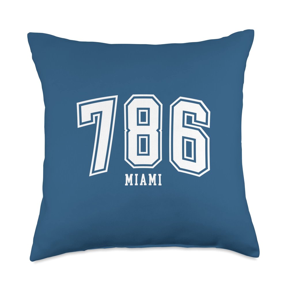 786 Miami FL Arched Athletic Design Throw Pillow