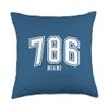 786 Miami FL Arched Athletic Design Throw Pillow view 1