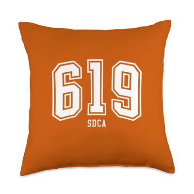 619 SDCA San Diego CA Arched Athletic Design Throw Pillow