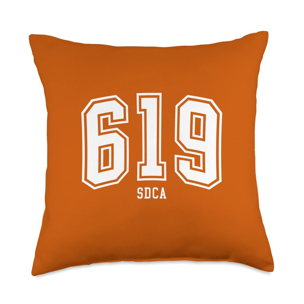 619 SDCA San Diego CA Arched Athletic Design Throw Pillow