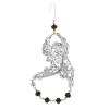 1928 Jewelry Winged Cherub Angel & Jet Black Crystal Christmas Tree Ornament view 1