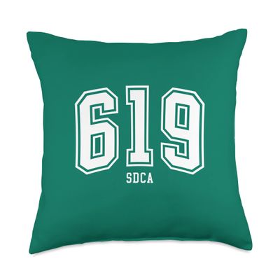 619 SDCA San Diego CA Arched Athletic Design Throw Pillow