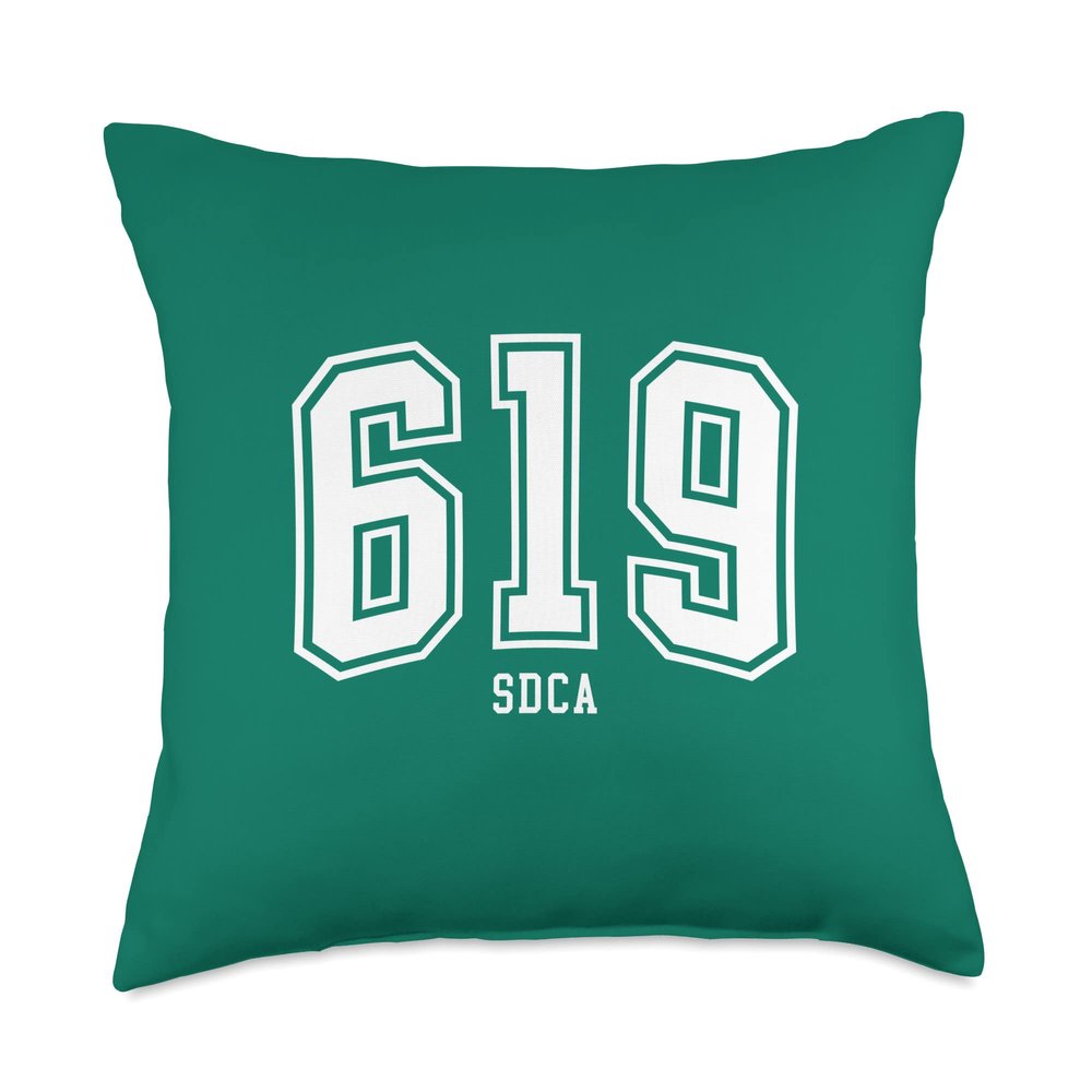 619 SDCA San Diego CA Arched Athletic Design Throw Pillow