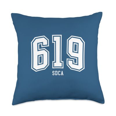 619 SDCA San Diego CA Arched Athletic Design Throw Pillow