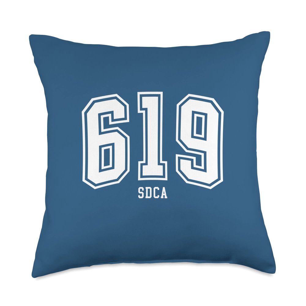 619 SDCA San Diego CA Arched Athletic Design Throw Pillow