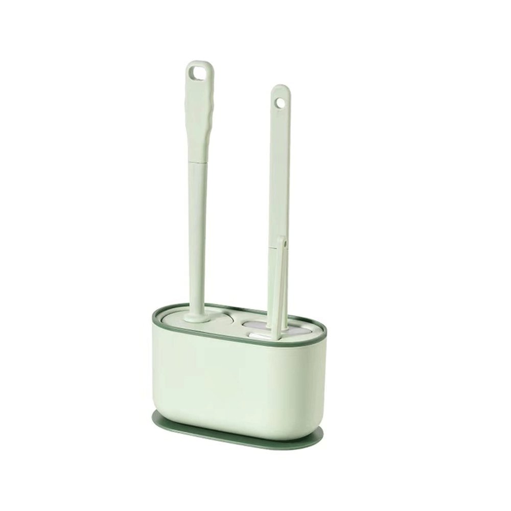 FIDDAA Toilet Brush, Multifunction Toilet Bowl Brush and Holder Set for Bathroom, Toilet Cleaner Brush for Cleaning (Color : Green)