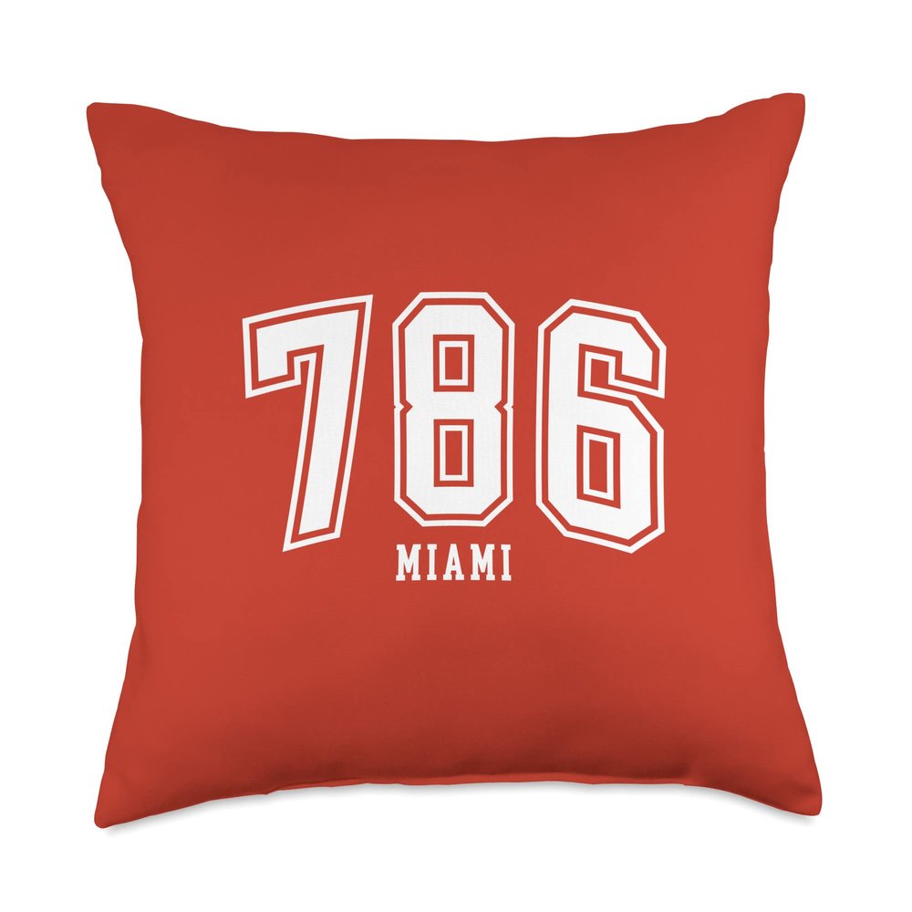 786 Miami FL Arched Athletic Design Throw Pillow
