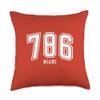 786 Miami FL Arched Athletic Design Throw Pillow view 1