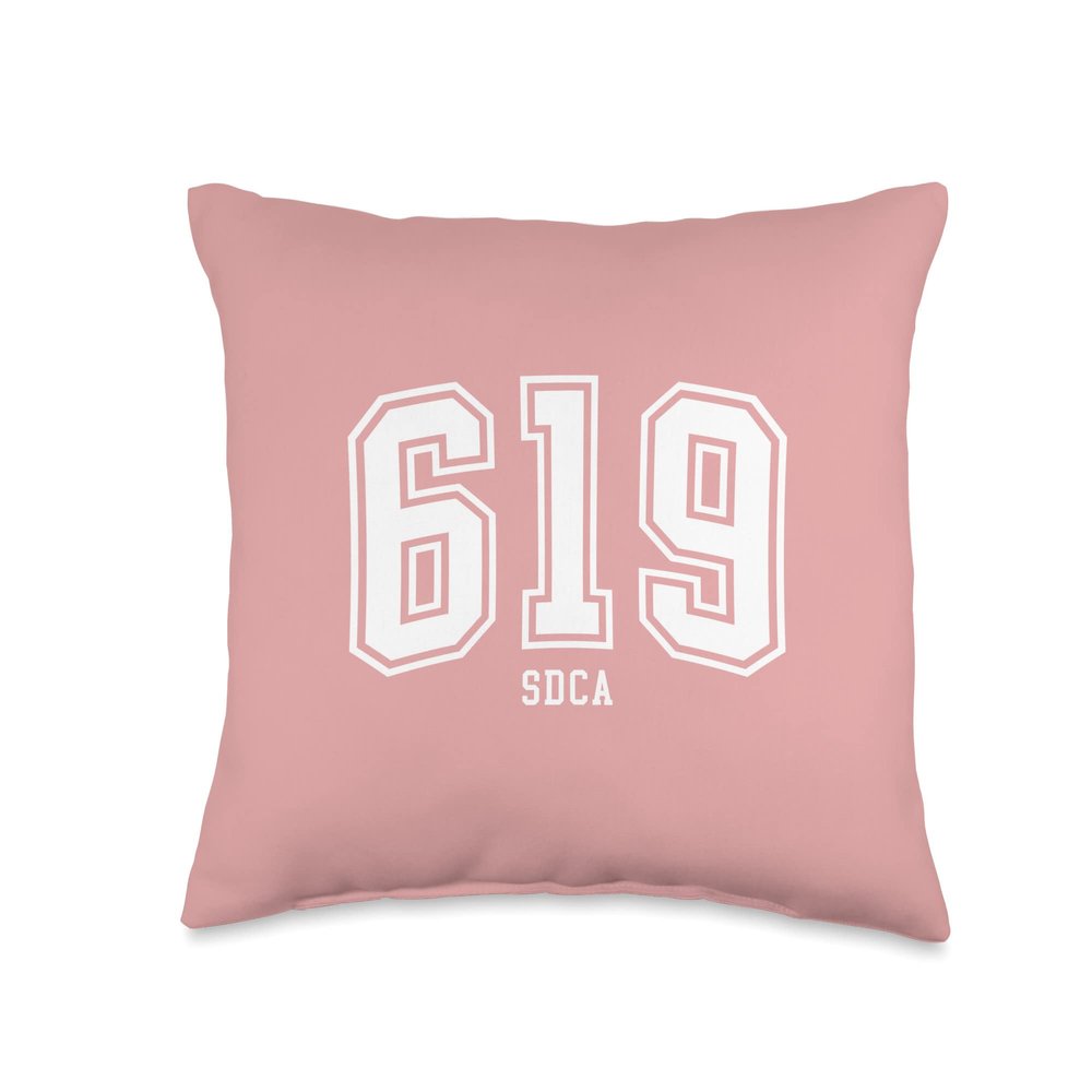 619 SDCA San Diego CA Arched Athletic Design Throw Pillow