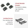 Classy Clamps Wooden Quilt Wall Hangers - 4 Large Clips (Grey) and Screws for Wall Hangings - Tapestry Hangers/Quilt Hangers for Wall hangings - Quilt Clips/Wall Clips for Hanging/Quilt Rack view 2