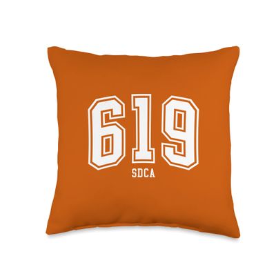 619 SDCA San Diego CA Arched Athletic Design Throw Pillow