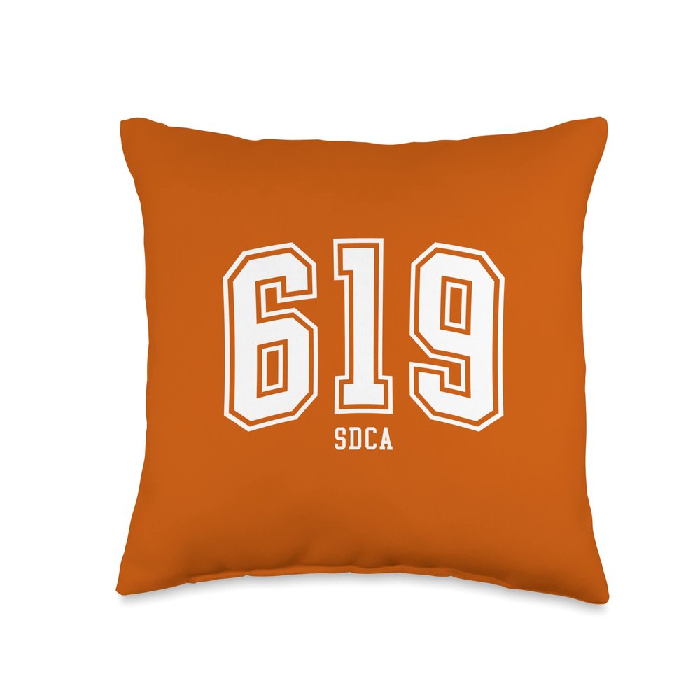 619 SDCA San Diego CA Arched Athletic Design Throw Pillow