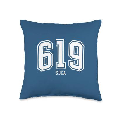 619 SDCA San Diego CA Arched Athletic Design Throw Pillow