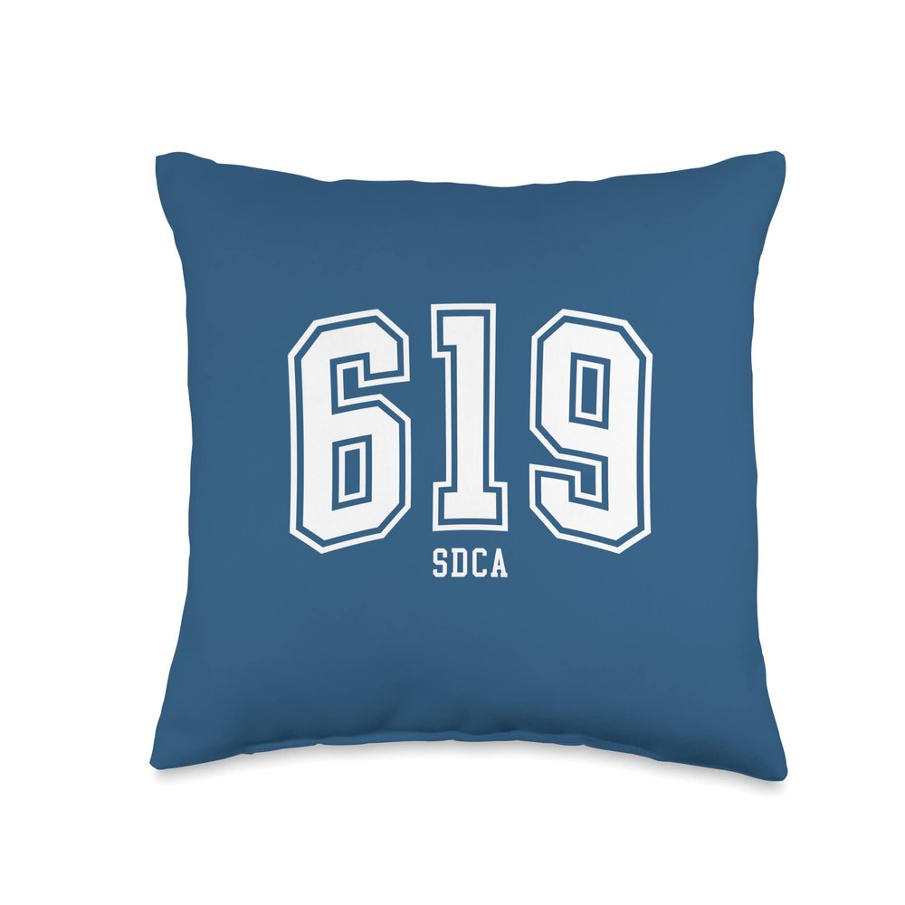 619 SDCA San Diego CA Arched Athletic Design Throw Pillow