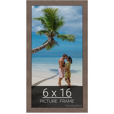 wallsthatspeak 6x16 Brown American Barn Picture Frame for Puzzles Posters Photos or Artwork