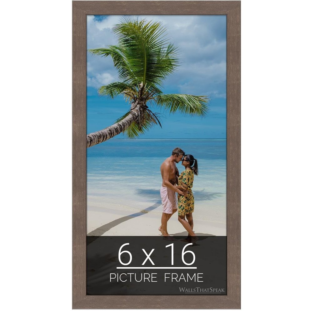 wallsthatspeak 6x16 Brown American Barn Picture Frame for Puzzles Posters Photos or Artwork