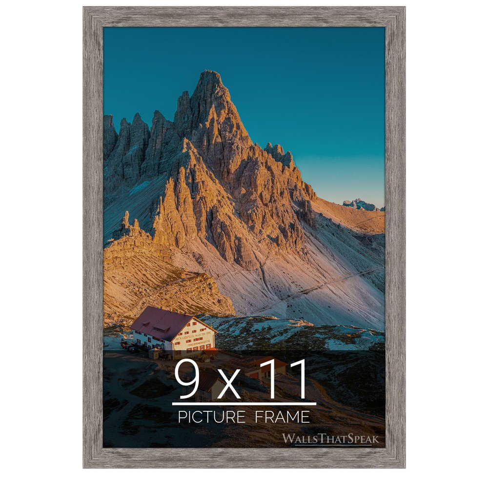 wallsthatspeak 9x11 Gray Barnwood Picture Frame for Puzzles Posters Photos or Artwork