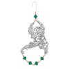 1928 Jewelry Winged Cherub Angel & Emerald Green Crystal Christmas Tree Ornament view 1
