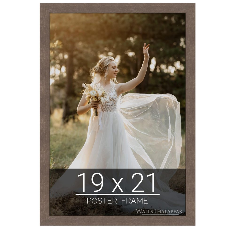 wallsthatspeak 19x21 Brown American Barn Picture Frame for Puzzles Posters Photos or Artwork
