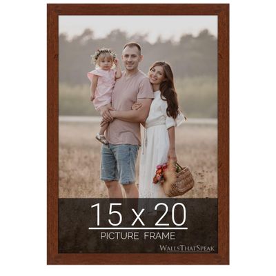 wallsthatspeak 15x20 Dark Walnut Rustic Pine Picture Frame for Puzzles Posters Photos or Artwork