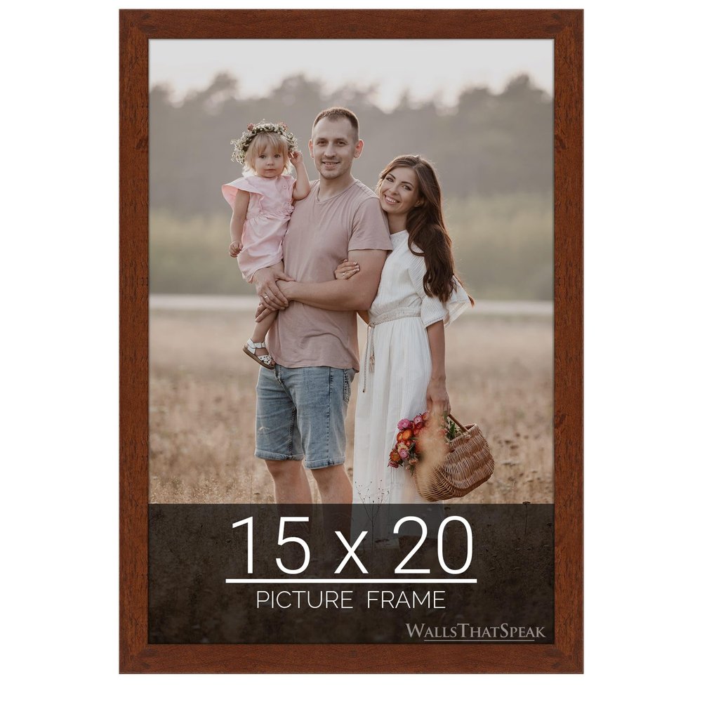 wallsthatspeak 15x20 Dark Walnut Rustic Pine Picture Frame for Puzzles Posters Photos or Artwork