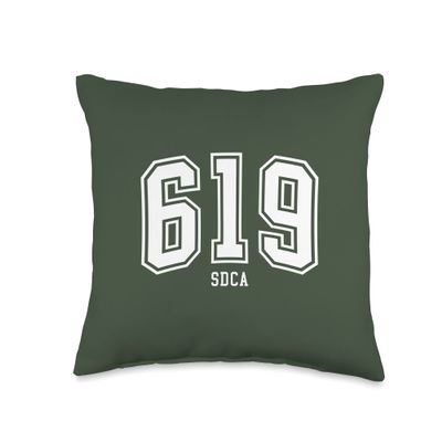 619 SDCA San Diego CA Arched Athletic Design Throw Pillow