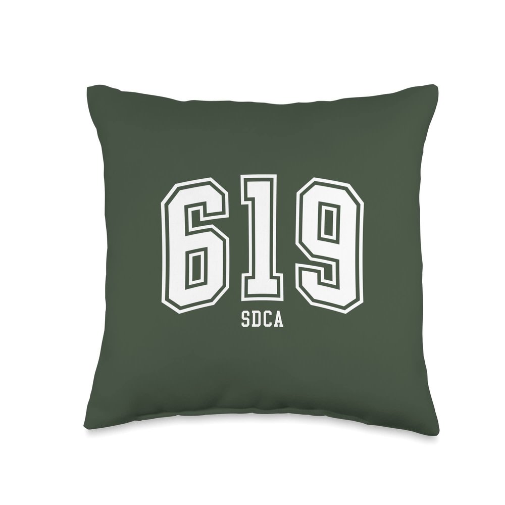 619 SDCA San Diego CA Arched Athletic Design Throw Pillow