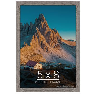wallsthatspeak 5x8 Gray Barnwood Picture Frame for Puzzles Posters Photos or Artwork