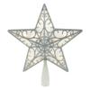 Northlight LED Lighted Glitter Star Christmas Tree Topper Warm White Lights, 9", Silver view 1