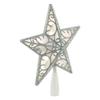 Northlight LED Lighted Glitter Star Christmas Tree Topper Warm White Lights, 9", Silver view 3