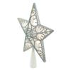 Northlight LED Lighted Glitter Star Christmas Tree Topper Warm White Lights, 9", Silver view 4