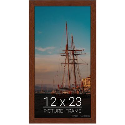 wallsthatspeak 12x23 Dark Walnut Rustic Pine Picture Frame for Puzzles Posters Photos or Artwork