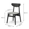 Wickerix Set of 4 Solid Wood Yumiko Dining Kitchen Modern Side Chairs w/Padded Seat, Espresso Color view 3
