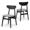 Wickerix Set of 4 Solid Wood Yumiko Dining Kitchen Modern Side Chairs w/Padded Seat, Espresso Color view 4