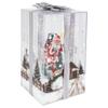 Northlight Lighted and Musical Santa Claus Snowing Gift Box Christmas Decoration, 12", Red view 1
