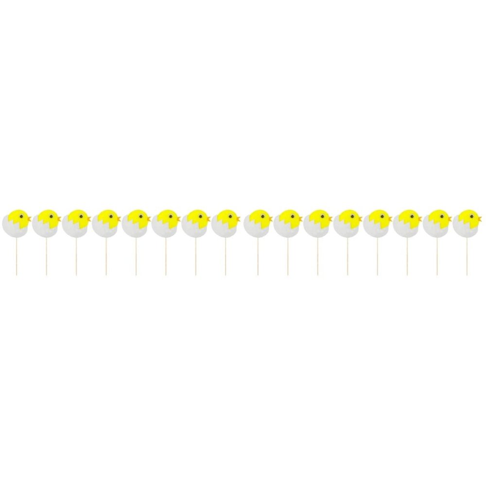 48 pcs Decorations Chick Cuake Adorable Toppers Easter Birthday Pick Decoration Shower Food Party Dessert Decor for Cake Baby Girl/Chicken Supplies Picks