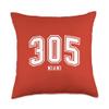 305 Miami FL Arched Athletic Design Throw Pillow view 1