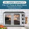 Elite Gourmet ETO2530M Double French Door Countertop Toaster Oven, Bake, Broil, Toast, Keep Warm, Fits 12" pizza, 25L capacity, Stainless Steel & Black view 2