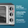 Elite Gourmet ETO2530M Double French Door Countertop Toaster Oven, Bake, Broil, Toast, Keep Warm, Fits 12" pizza, 25L capacity, Stainless Steel & Black view 3