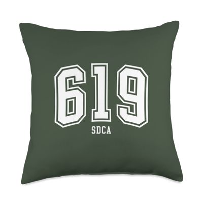 619 SDCA San Diego CA Arched Athletic Design Throw Pillow