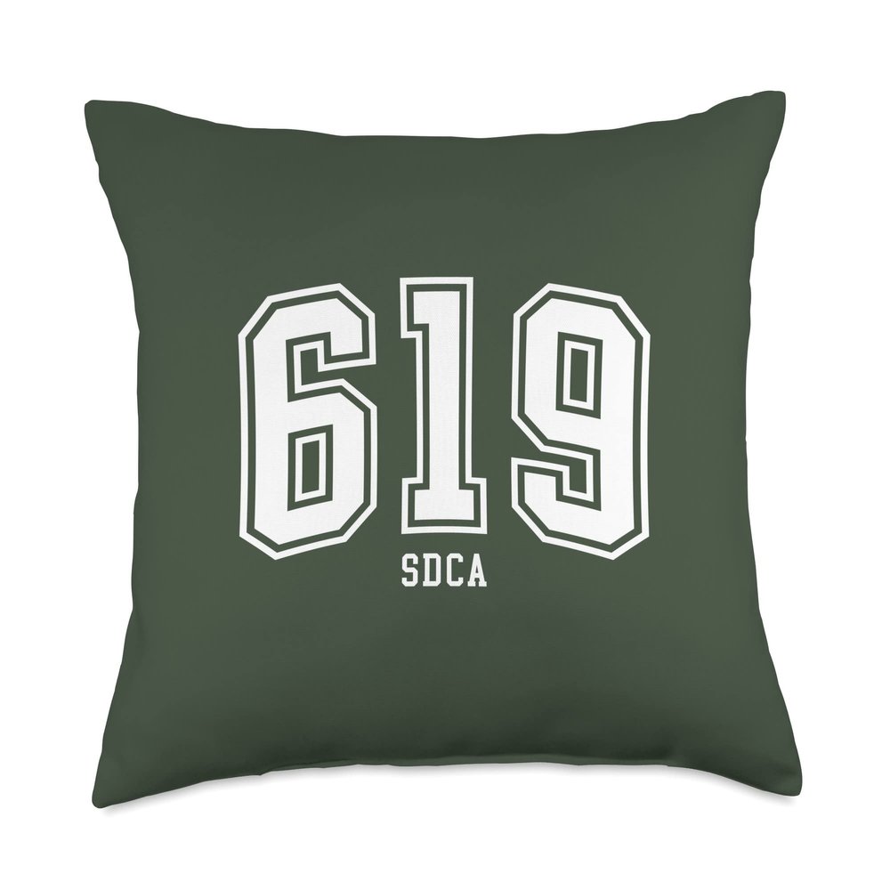 619 SDCA San Diego CA Arched Athletic Design Throw Pillow