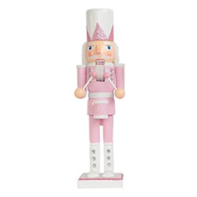 Pinnacle Peak Trading Company Pink Splendor Drummer with Staff Wooden Christmas Nutcracker 15 Inch