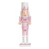 Pinnacle Peak Trading Company Pink Splendor Drummer with Staff Wooden Christmas Nutcracker 15 Inch view 1