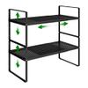 Expandable Kitchen Cabinet Shelf Organizer Rack Heavy Duty Metal Spice Rack Stackable Kitchen Counter Storage Shelf for Kitchen Cabinet Pantry Bathroom (Black - 16.5"-27" L x 10.2" W x 9.6" H - 2Pack) view 1