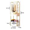 Coat Rack Freestanding Coat Rack Freestanding, Large Coat Rack with 3 Hooks and Storage Box, Multifunctional Steel Rack with 2 Drawers Hallway/Entrance Hanger Brackets ( Color : Brass , Size : 43*30*1 view 2