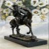 Bronze Sculpture Statue Western Old West Cowboy on Horse Marble Base Figurine Sale Gift Handmade Artwork Sale Deal by Think Bronze view 1
