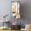Coat Rack Freestanding Coat Rack Freestanding, Large Coat Rack with 3 Hooks and Storage Box, Multifunctional Steel Rack with 2 Drawers Hallway/Entrance Hanger Brackets ( Color : 1 , Size : 51*30*170cm view 1