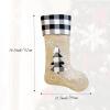 DegGod 6 Pack Personalized Christmas Stockings, 22 inches Burlap White Black Buffalo Plaid Custom Embroidery Xmas Stocking with Xmas Tree, Elk, Deer Head Patterns Hanging Ornament for Xmas Decoration view 4