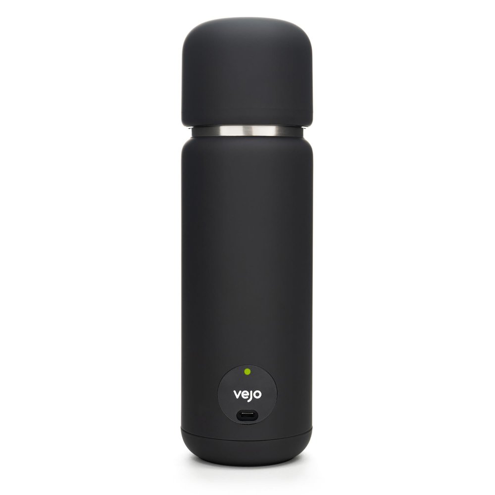 VEJO 12oz Electric Protein Shaker Bottle USB Rechargeable Powder Mixer for Protein Shakes, Pre-Workout, Creatine | No Clumps, No Ball | 6-Blade Blending | BPA-Free | Gym Bag Travel Size | Black